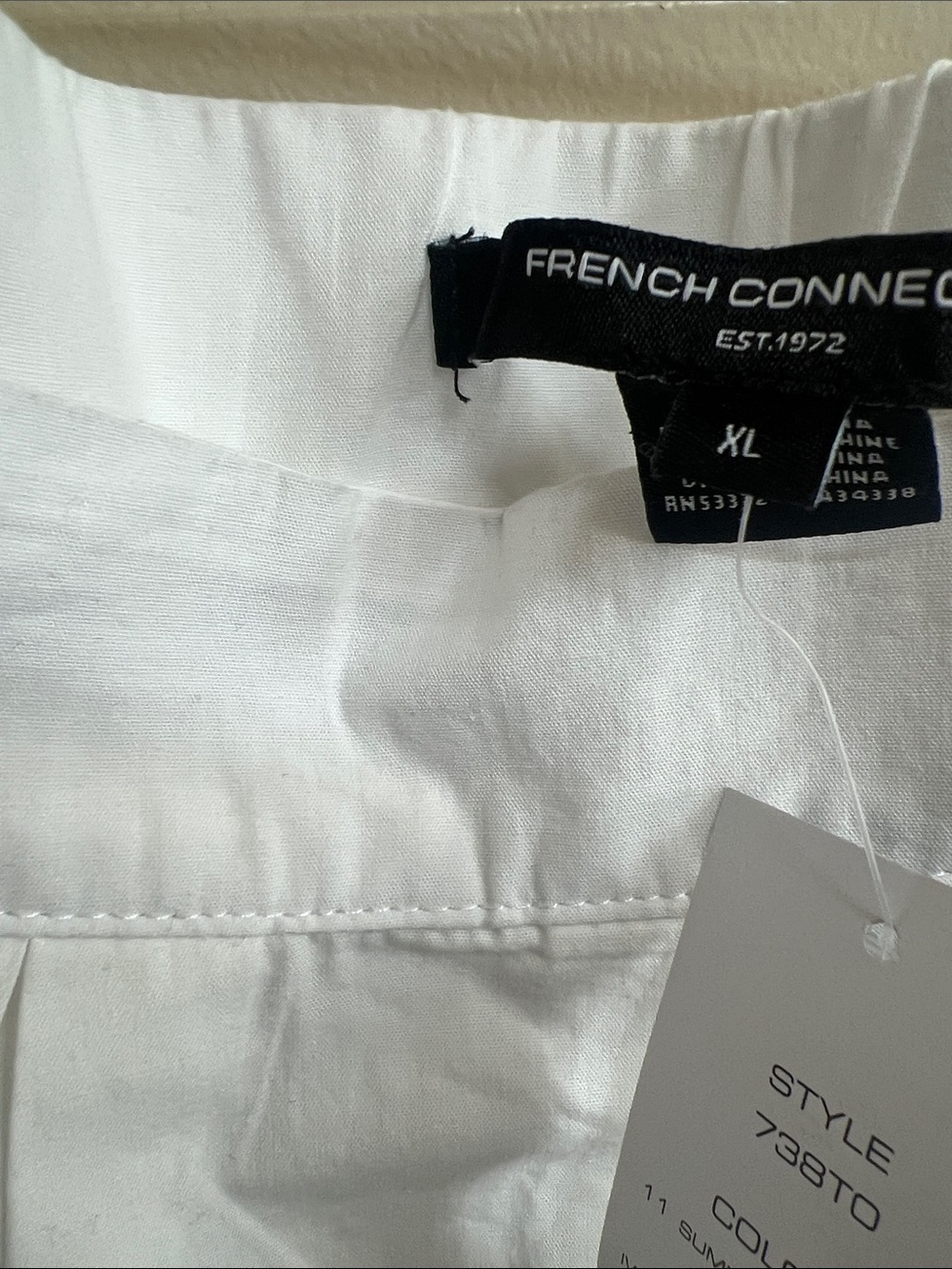 French Connection white navy embroidered hem skirt XL summer vacay coastal - Picture 6 of 7